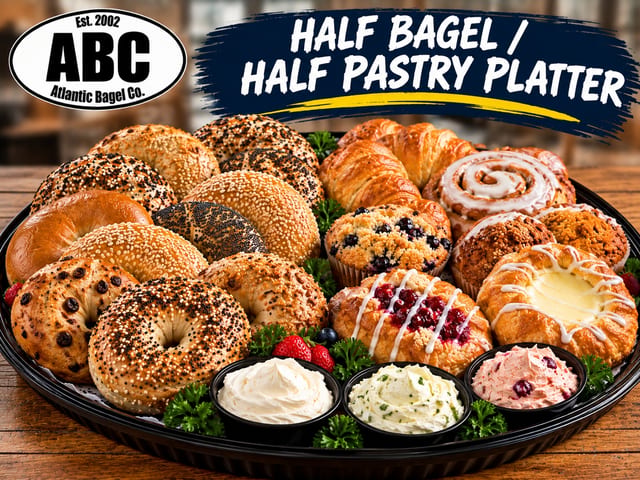 1\2 Pastry & 1\2 bagel Tray.