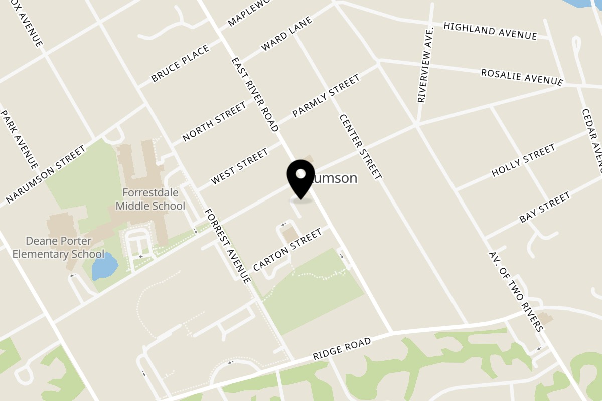 Map showing the location of Atlantic Bagel Co. Rumson on 113 East River Road in Rumson